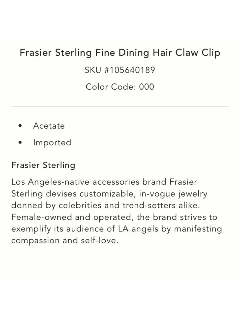 New! Anthropologie Frasier Sterling Caviar Champagne Claw Clip Set NWT